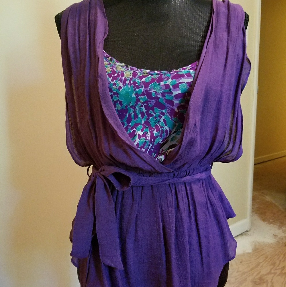 Belted, sleeveless top